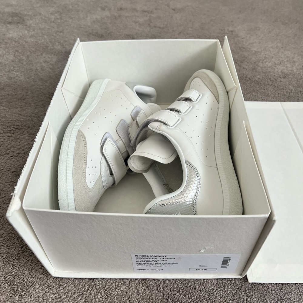 Isabel marant season classic BETH LEATHER SNEAKERS - Picture 2 of 15